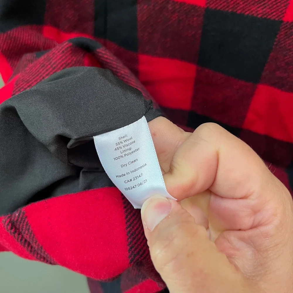 Talbots Women's Red Black Buffalo Plaid Wool Blend Mini Skirt Size 10‎